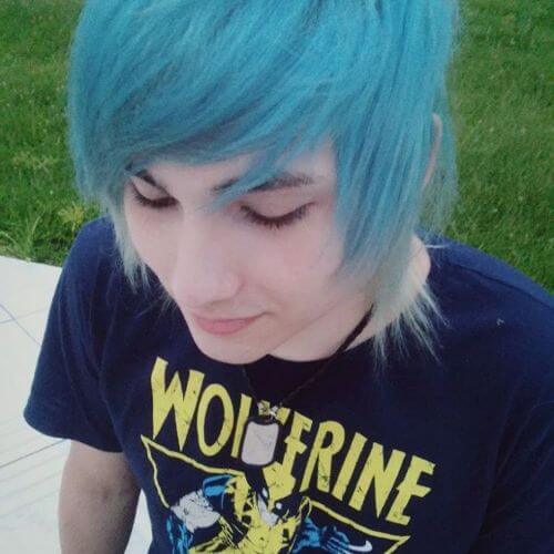 penteados emo azuis para rapazes