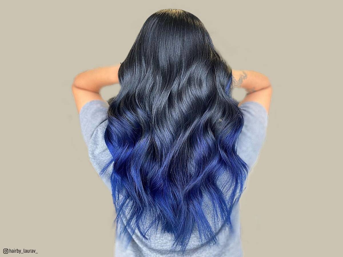 Cores de cabelo preto-azulado