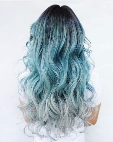 cabelo de sereia azul