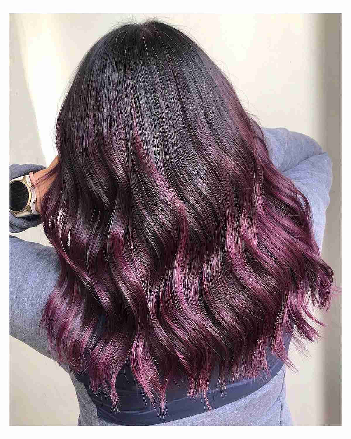 Tronco rosa cremoso com brilho cor de cabelo de inverno