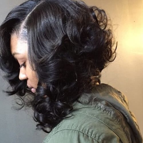 Penteados encaracolados feijão para mulheres negras