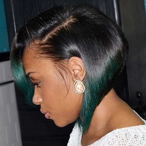 Penteados verdes ombre bob para mulheres negras