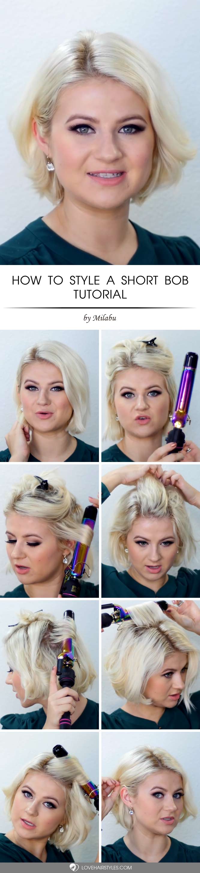 Como colocar um bob curto #shorthair #tutorial #hairstyles #bobharicut #blondehair