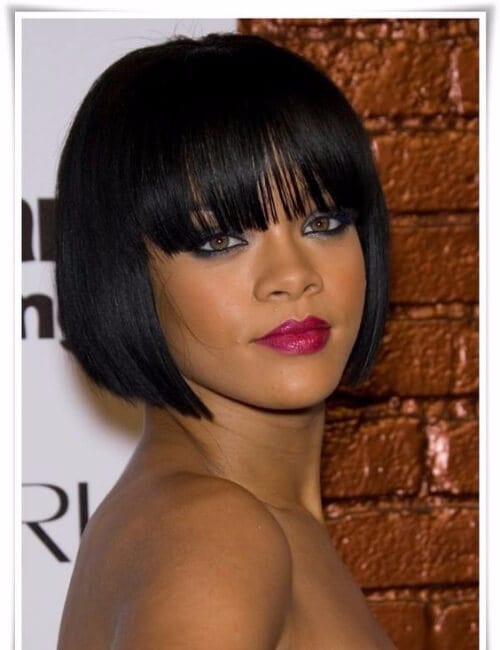 Rihanna Flopper Chicago Bob cortes de cabelo curtos para mulheres negras