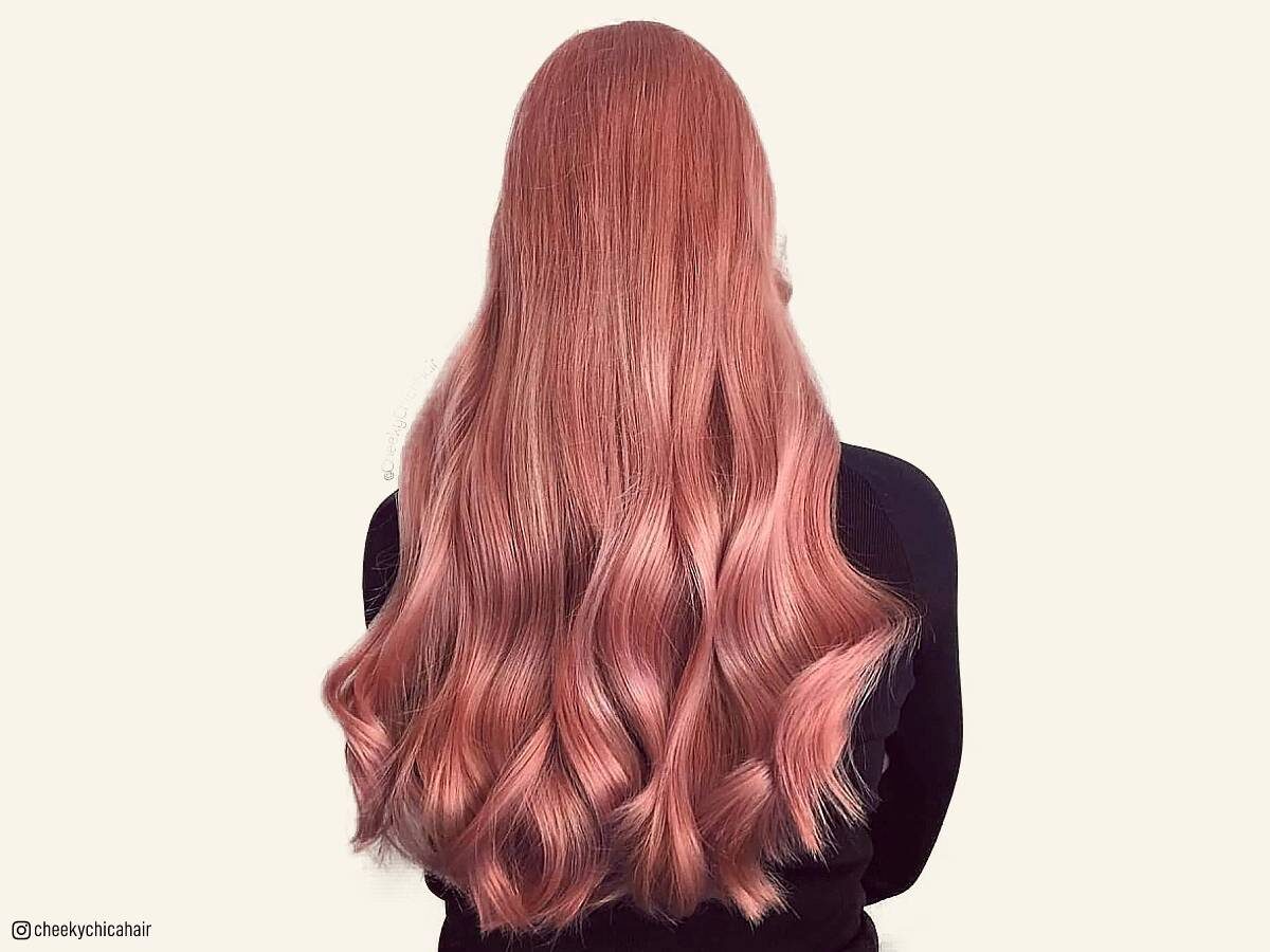 Cores de cabelo rosa dourado