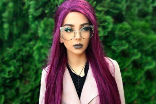 Impressionante cabelo ruivo violeta para sua próxima reforma