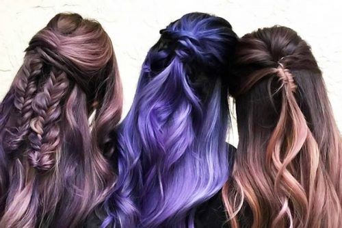 Idéias para cores de cabelo roxo claro
