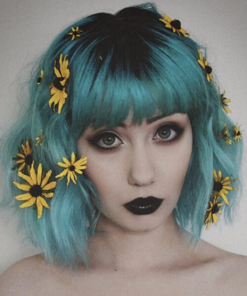 Cor de cabelo e flores